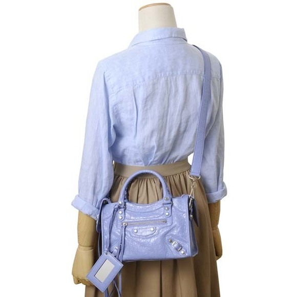 Balenciaga Classic Mini City Leather Handbag Purple - Picture 6 of 6